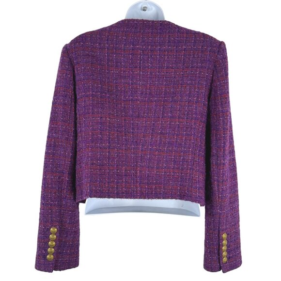 Veronica Beard Bentley Double Breasted Tweed Jacket Size 2 Aubergine NWT CJ-2131 - Picture 7 of 16